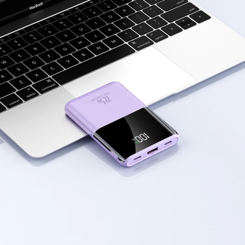 Повербанк 10000mAh компактный, Y370, фиолетовый