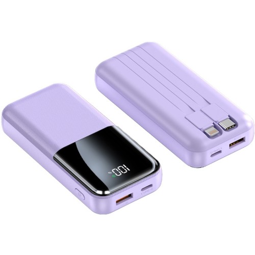 Повербанк 10000mAh компактный, Y337, фиолетовый