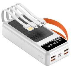 Повербанк 30000mAh с солнечной батареей, Y441, белый