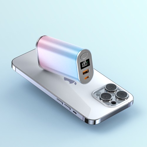 Повербанк 10000mAh ультракомпактный, Y213, сине-розовый